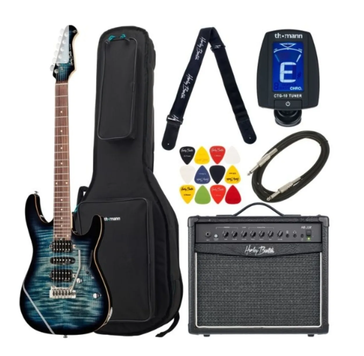 Harley Benton Fusion-III HSH EB FBLB Bundle